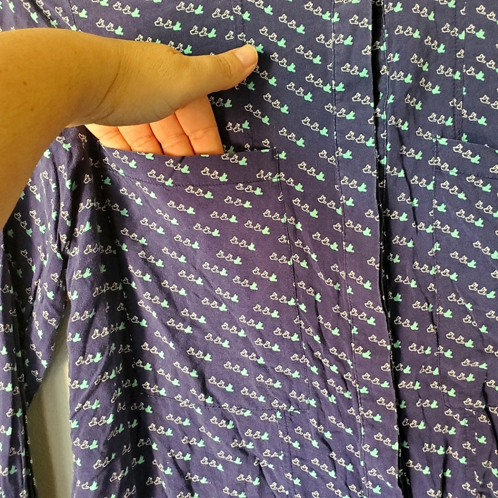 Anthropologie Split Back Button Down In Bird Print - image 4